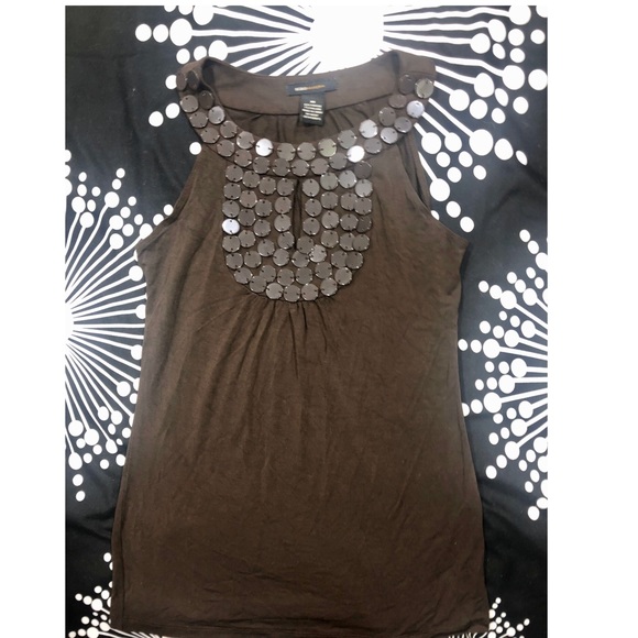 Elegant brown, sleeveless top. - Picture 2 of 2